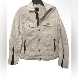 ROCKSTAR (s) White Distressed Men's Jacket